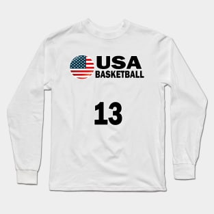 USA Basketball Number 13 T-shirt Design Long Sleeve T-Shirt